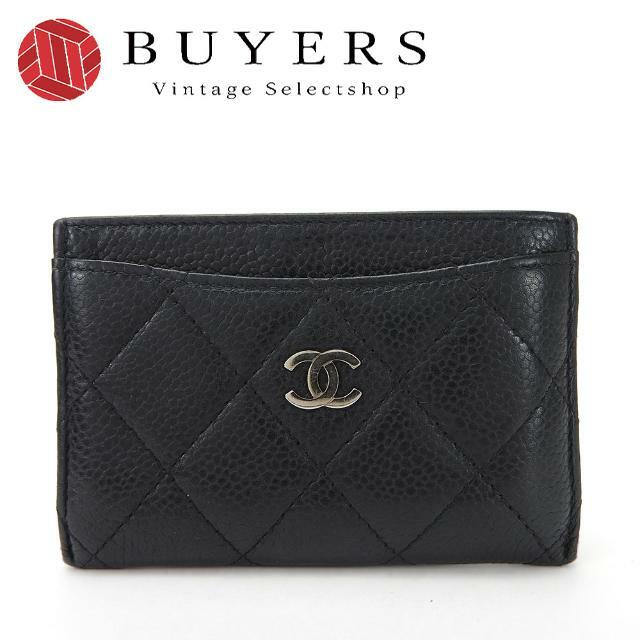CHANEL - 【中古】 シャネル カードケース キャビアスキン マトラッセ ...