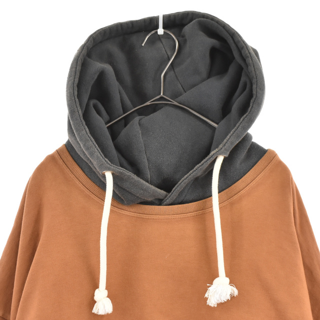 Martin Margiela 10 マルタンマルジェラ 19AW OVERSIZED LAYERED GARMENT-DYED HOODIE オーバーサイズ レイヤード ガーメント ダイド フーディー プルオーバーパーカー 再構築 S50GU0092 STJ286