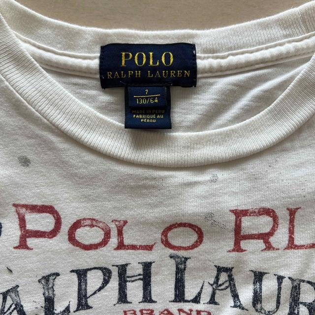 POLO RALPH LAUREN(ポロラルフローレン)のPOLO RALPHLAUREN 半袖Tシャツ7(130/64)きなり キッズ/ベビー/マタニティのキッズ服男の子用(90cm~)(Tシャツ/カットソー)の商品写真