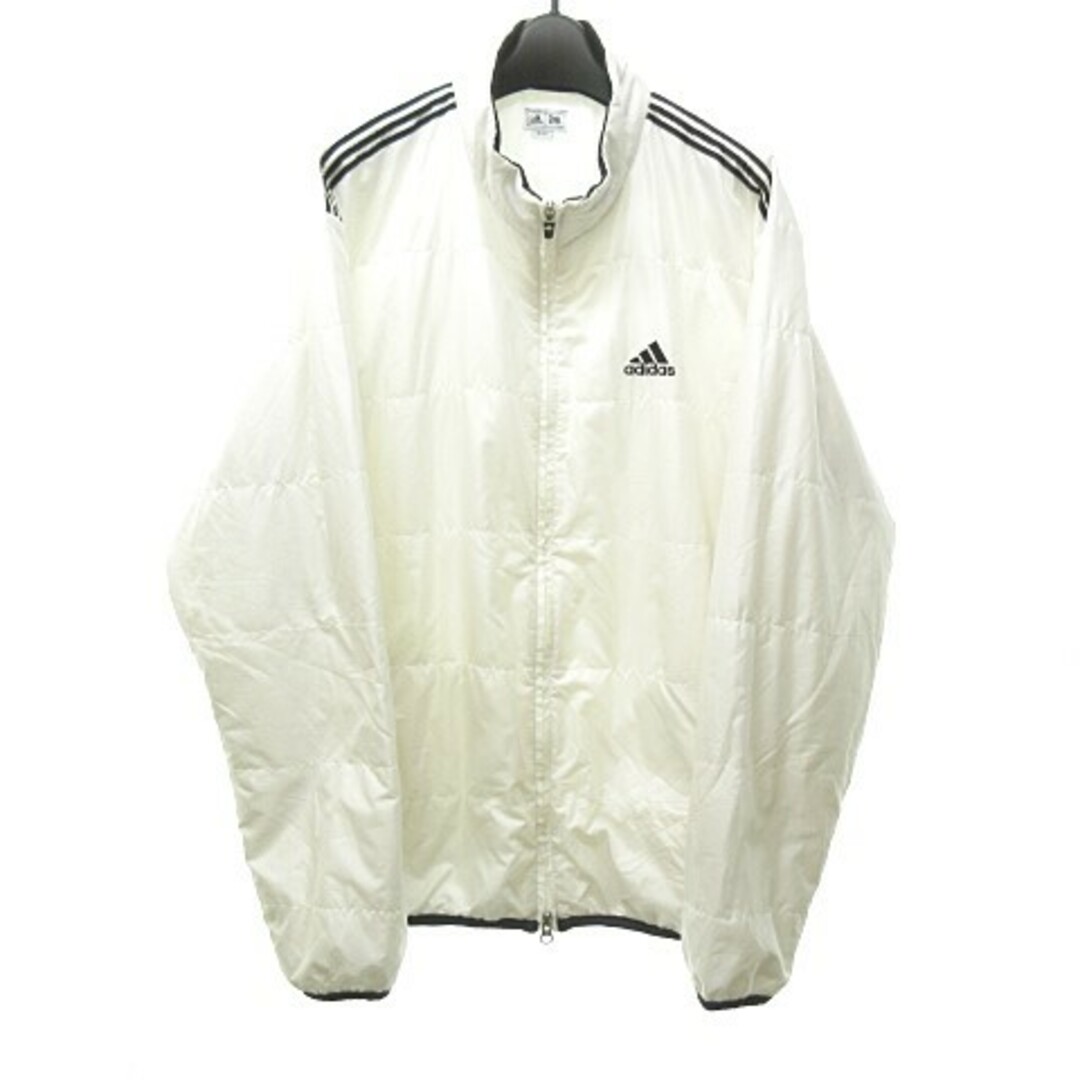 adidas - アディダス 大きいサイズ 中綿 ジャケット ブルゾン ロゴ 白