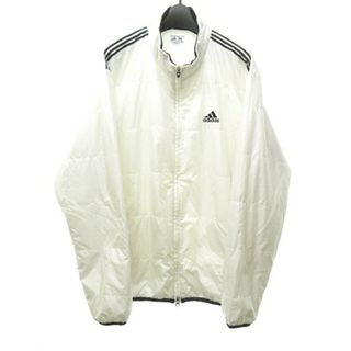 アディダス(adidas)のアディダス 大きいサイズ 中綿 ジャケット ブルゾン ロゴ 白 O/XG ECM(ウエア)