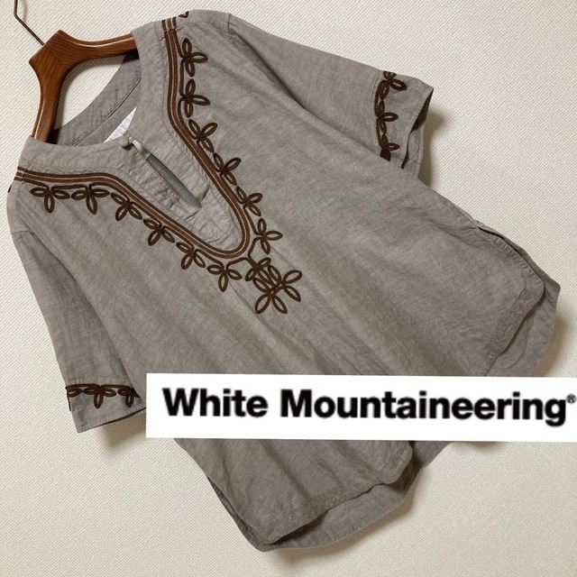 良品■ホワイトマウンテニアリング■ネイティブ 民族 飾り プルオーバー シャツ