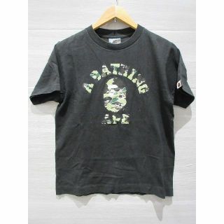 アベイシングエイプ(A BATHING APE)の[U5706]アベイシングエイプ ビッグロゴ 迷彩 黒 Sサイズ(Tシャツ/カットソー(半袖/袖なし))