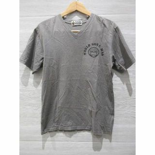 アベイシングエイプ(A BATHING APE)の[U5707]アベイシングエイプWORLD GONE MAD グレー Mサイズ(Tシャツ/カットソー(半袖/袖なし))