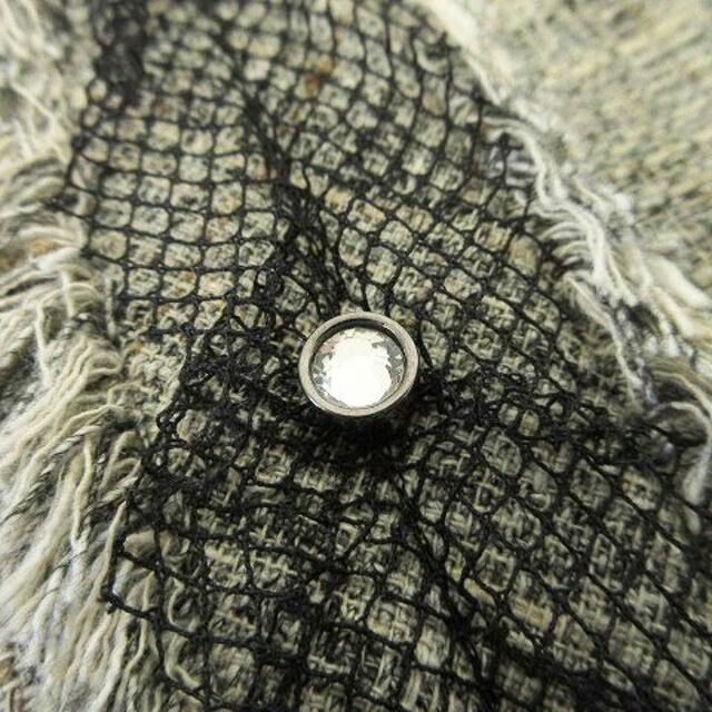 ユキコハナイ ツイード ノーカラー ジャケット 8 M グレー NGA35