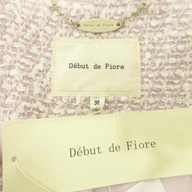 新品タグ付き◆Debut de Fiore ツイードノーカラーコート　38