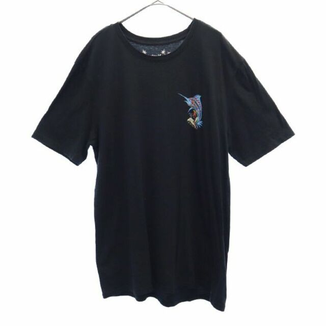 Hurley(ハーレー)のハーレー フィッシュ プリント 半袖 Tシャツ M ブラック Hurley クルーネック メンズ 【中古】  【230605】 メール便可 メンズのトップス(Tシャツ/カットソー(半袖/袖なし))の商品写真