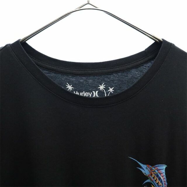 Hurley(ハーレー)のハーレー フィッシュ プリント 半袖 Tシャツ M ブラック Hurley クルーネック メンズ 【中古】  【230605】 メール便可 メンズのトップス(Tシャツ/カットソー(半袖/袖なし))の商品写真