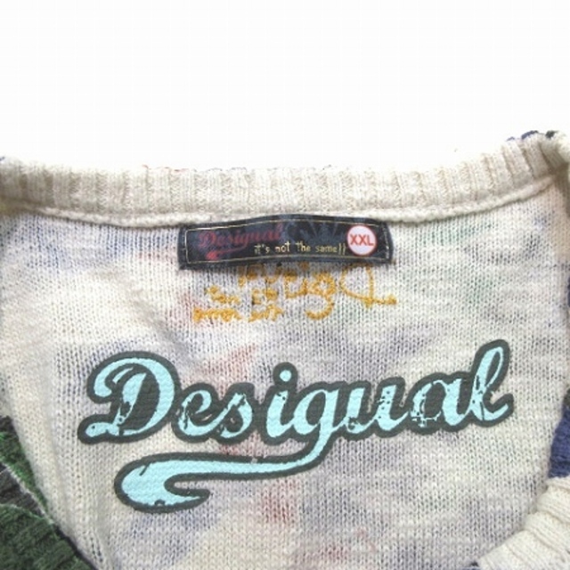 other(アザー)のデシグアル Desigual ニット セーター 長袖 総柄 アシメ 白 XXL レディースのトップス(ニット/セーター)の商品写真