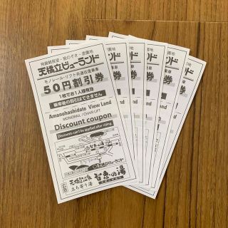 天橋立　50円引券　ビューランド　モノレール　リフト　割引券　6枚(その他)