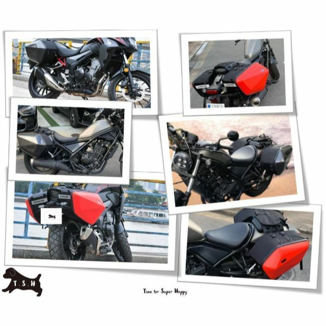 T.S.H　バイク用サイドバッグ　左右セット　グレー　大容量　６０L　防水 自動車/バイクのバイク(装備/装具)の商品写真