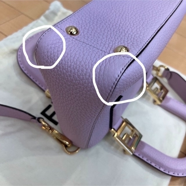 FENDI フェンディ♡パープルレザー ミニトート FFトート