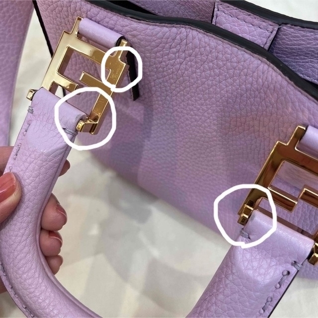 FENDI フェンディ♡パープルレザー ミニトート FFトート