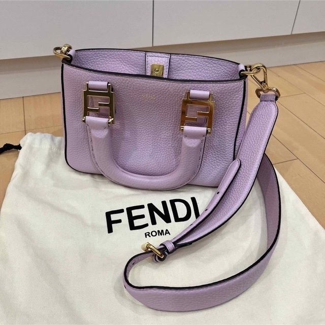 FENDI フェンディ♡パープルレザー ミニトート FFトート