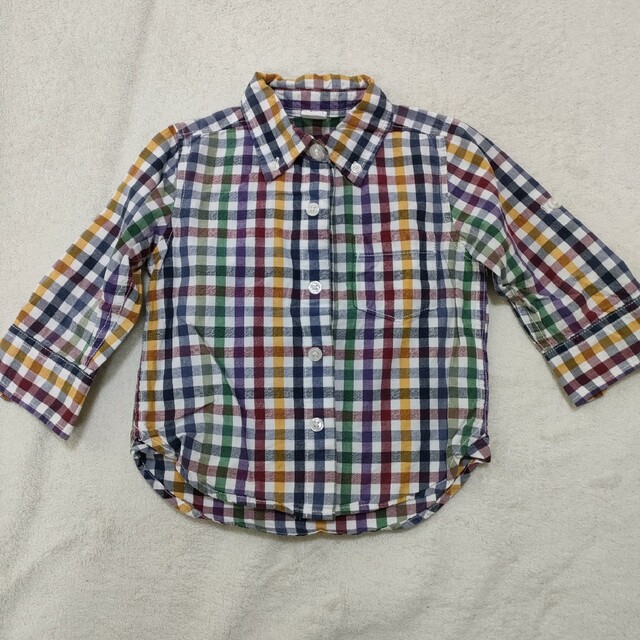 babyGAP(ベビーギャップ)の80センチ　チェックシャツ　2枚セット キッズ/ベビー/マタニティのベビー服(~85cm)(シャツ/カットソー)の商品写真