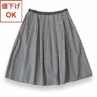 【超美品】マーガレットハウエル スカート　2 チェック柄 日本製　綿　麻　春夏秋