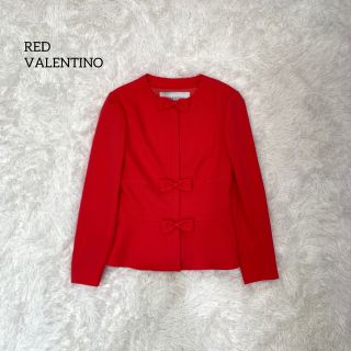 レッドヴァレンティノ(RED VALENTINO)のred valentino レッドヴァレンティノ リボンジャケット(ノーカラージャケット)