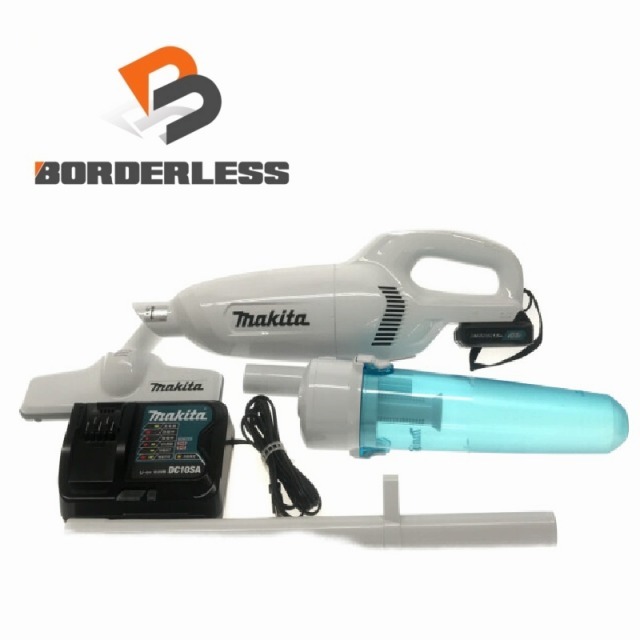 中古品コメントセット内容☆比較的綺麗☆ makita 10.8V 充電式クリーナー CL108FDSHW サイクロンアタッチメント付 ハンディクリーナー 掃除機 軽量 72264