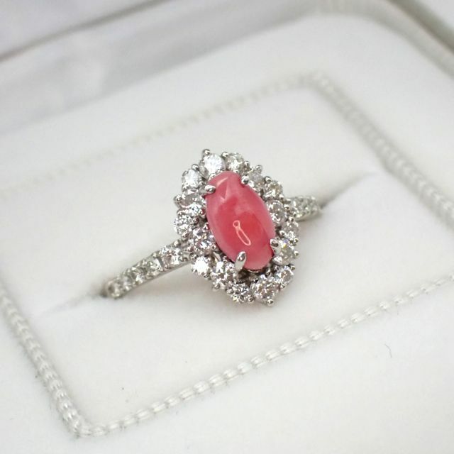 火炎模様バッチリ！超高品質コンクパールリング0.96ct　PT950　 レディースのアクセサリー(リング(指輪))の商品写真