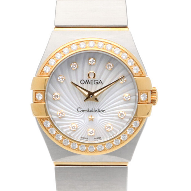 【1年保証】オメガ OMEGA コンステレーション 腕時計 12Pダイヤ ベゼルダイヤ マザーオブパール ステンレススチール