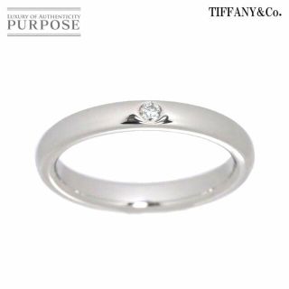 ティファニー(Tiffany & Co.)のティファニー TIFFANY&Co. スタッキング バンド 8号 リング ダイヤ 1P Pt プラチナ 指輪 VLP　90192633(リング(指輪))