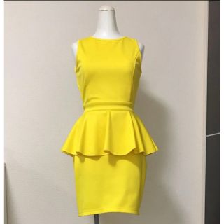 BCBGMAXAZRIA/イエローロングドレス美品