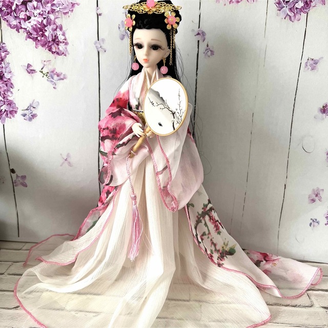 1/6ドール フルセット 可動ボディ 本体 衣装 古代中国衣装 ピンク×白