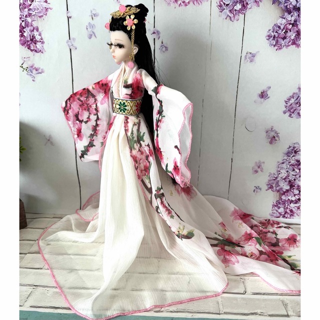 1/6ドール フルセット 可動ボディ 本体 衣装 古代中国衣装 ピンク×白