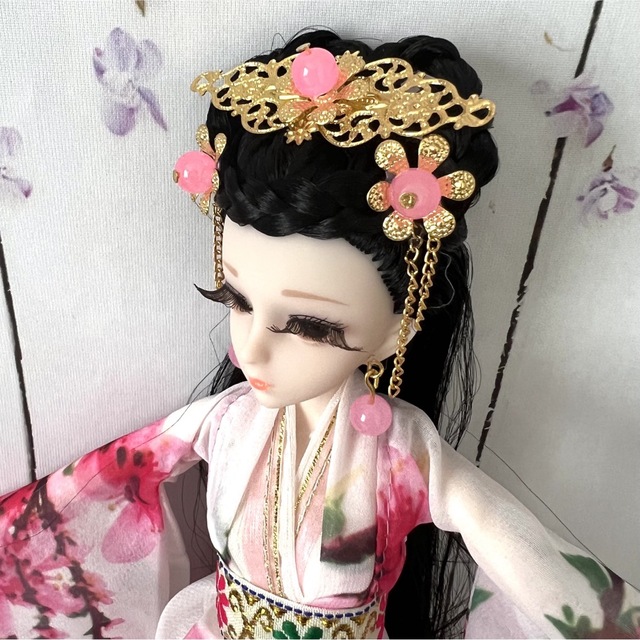 1/6ドール フルセット 可動ボディ 本体 衣装 古代中国衣装 ピンク×白