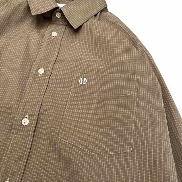 【CELINE】80/90s ホースビット刺繍 ウインドウチェック 長袖シャツ 7