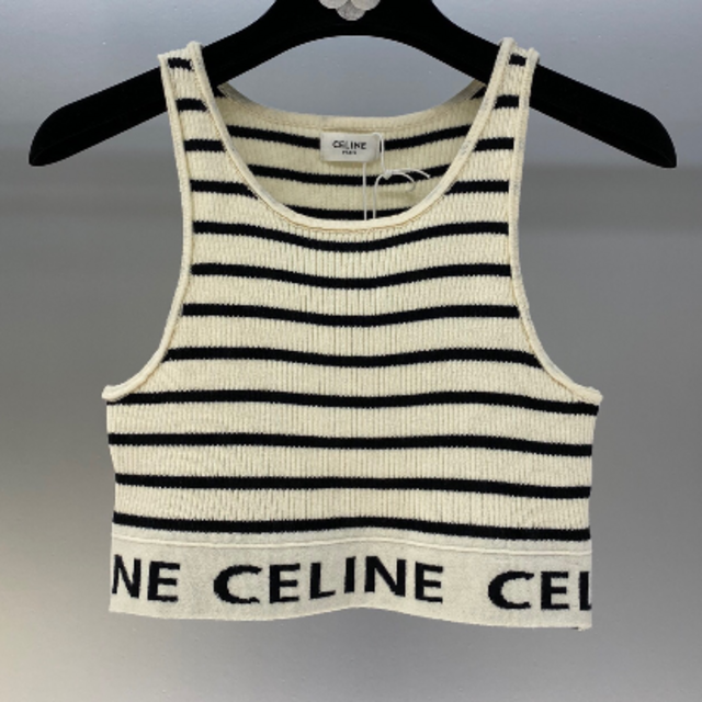 CELINE ボーダー タンクトップ ショート丈 【国内廃番】 - kogopay.com