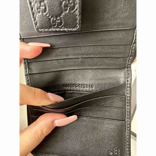 ボトムスス単品 グッチ 折り財布 シマレザー GG柄 ダブルG コンパクト
