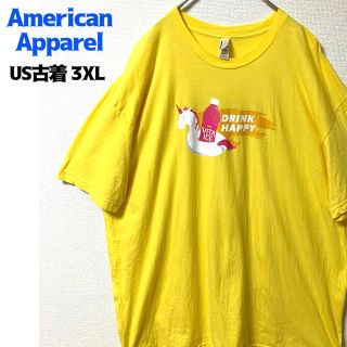 アメリカンアパレル(American Apparel)のUS古着 アメリカンアパレル 半袖Tシャツ イラスト ゆるだぼ 3XL 古着(Tシャツ/カットソー(半袖/袖なし))