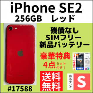 アイフォーン(iPhone)の【S超美品】iPhone SE2 レッド 256 GB SIMフリー 本体(スマートフォン本体)