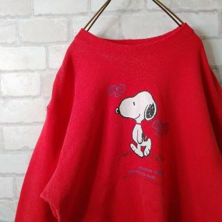 スヌーピー(SNOOPY)のヴィンテージ SNOOPY 90s トレーナー スウエット 赤 M(スウェット)