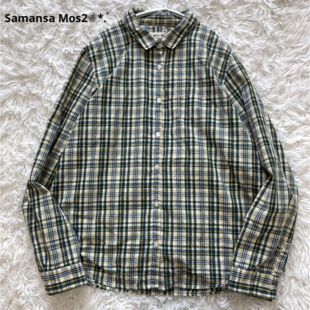 SM2(サマンサモスモス)のSamansa Mos2 SM2 シャツ チェック Mサイズ 良品 レディースのトップス(シャツ/ブラウス(長袖/七分))の商品写真