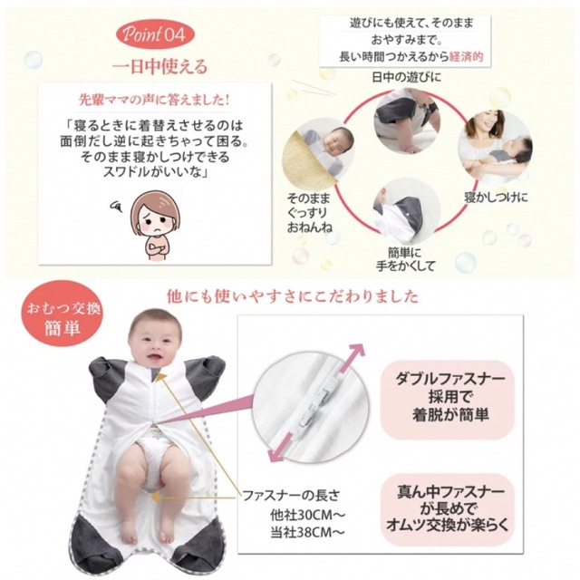 スワドル　Sサイズ　未使用品 キッズ/ベビー/マタニティのこども用ファッション小物(おくるみ/ブランケット)の商品写真