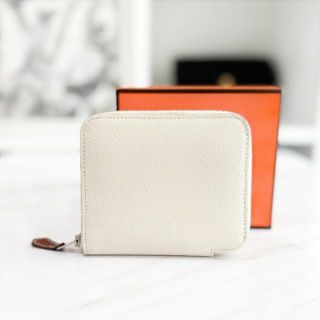 エルメス(Hermes)の美品☆　エルメス　アザップコンパクト　シルクイン　白　エプソン　Y刻印(財布)