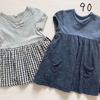 ユニクロ(UNIQLO)の半袖ワンピース　90サイズ　2枚セット(ワンピース)