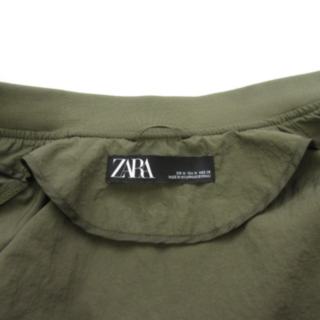 ザラ ZARA ジャケット ブルゾン ma-1 ドローコード M カーキ 3