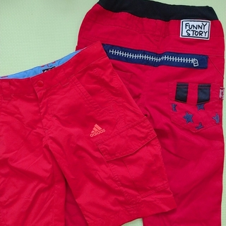 アディダス(adidas)の赤いパンツ 2点セット キッズ(パンツ/スパッツ)
