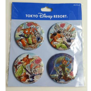 ディズニー(Disney)のディズニー　ズートピア　缶バッジ　シンデレラ城　アクアスフィア　ニック　ジュディ(その他)