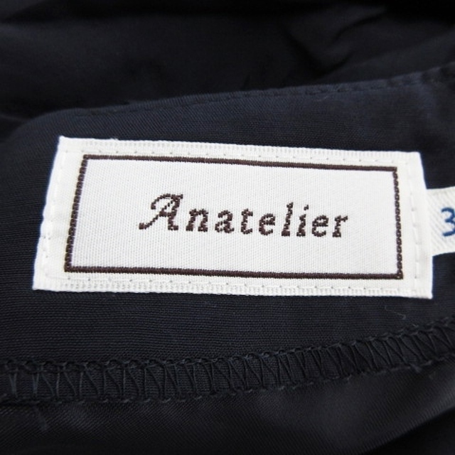 anatelier(アナトリエ)のアナトリエ ワンピース 半袖 ラウンドネック バックファスナー リボン 38 紺 レディースのワンピース(ひざ丈ワンピース)の商品写真