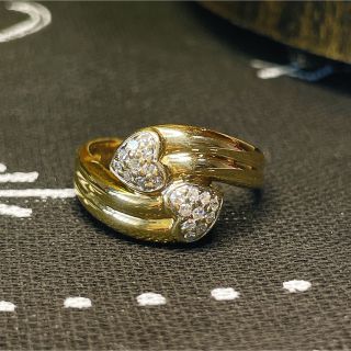 きらり０７１３様　K18 ハート　ダイヤモンド0.12ct リング　最終価格(リング(指輪))