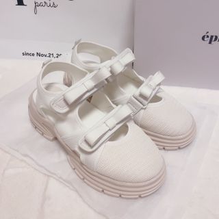 エピヌ(épine)の最終お値下げ epine ダブルリボンスニーカーサンダル white25.0cm(サンダル)