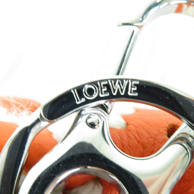 LOEWE(ロエベ)のロエベ LOEWE チャーム コインケース Bunny Macrame Charm レザー/ウール/メタル オレンジ/ホワイト/シルバー レディース 送料無料【中古】 e55727a ハンドメイドのアクセサリー(チャーム)の商品写真