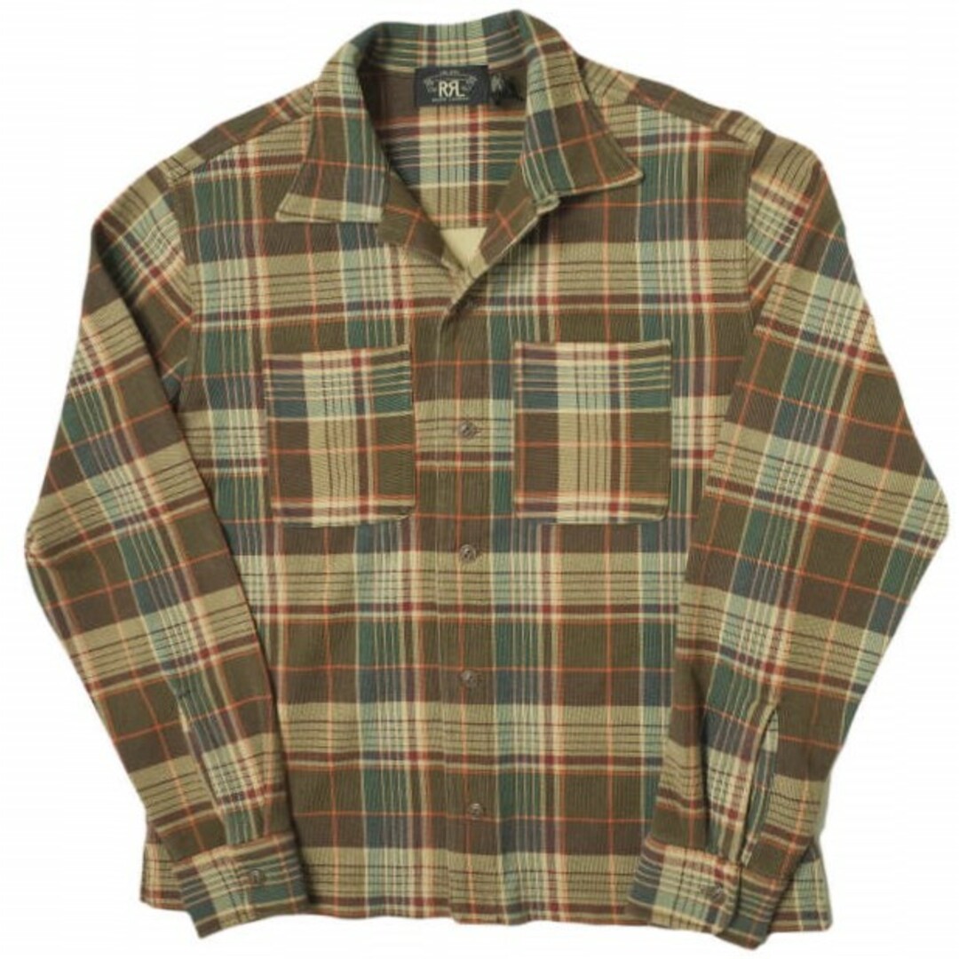 RRL ダブルアールエル COTTON FLANNEL CAMP SHIRTS コットンフランネルキャンプシャツ 782871349001 M BROWN CHECK Double RL 長袖 開襟 トップス【新古品】【RRL】