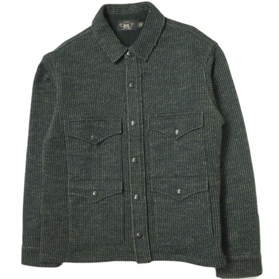 RRL ダブルアールエル Quilt Overshirt ジャカードオーバーシャツ 782799965001 M ブラック Double RL ストライプ シャツジャケット トップス【RRL】