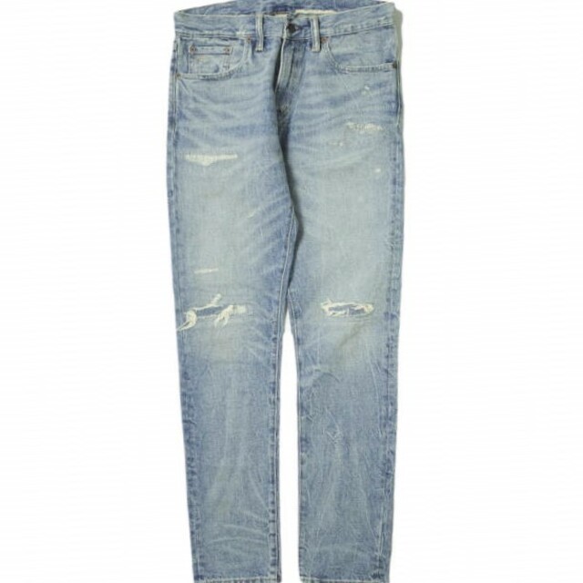 RRL - RRL ダブルアールエル SLIM NARROW JEAN ZIP FLY リペア加工
