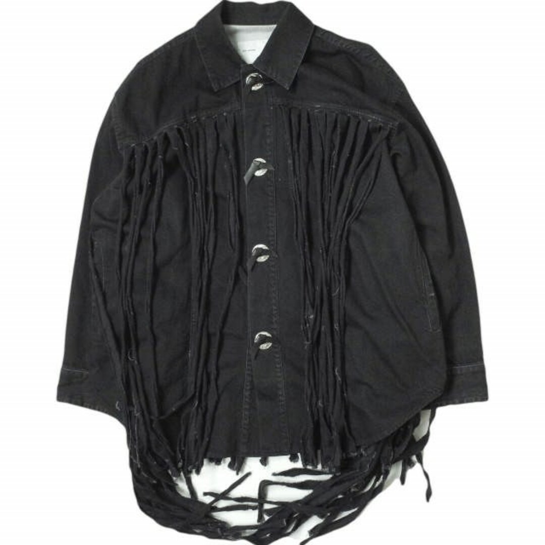 TOGA(トーガ)のTOGA トーガ 23SS 日本製 Denim Fringe Jacket デニムフリンジジャケット TZ31-FC903 38(M) Black Gジャン メタルコンチョ オーバーサイズ アウター【中古】【TOGA】 レディースのジャケット/アウター(Gジャン/デニムジャケット)の商品写真